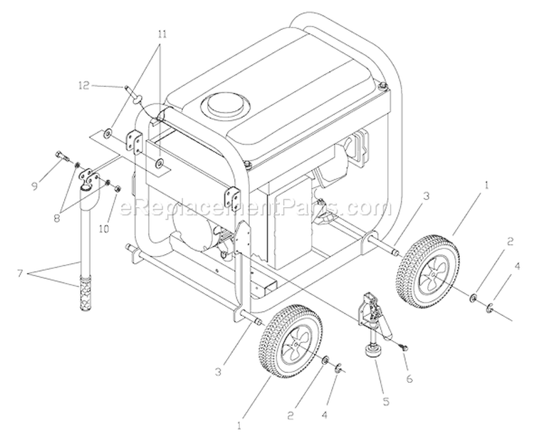 Page D Diagram and Parts List for 030340-0  Briggs and Stratton Generator